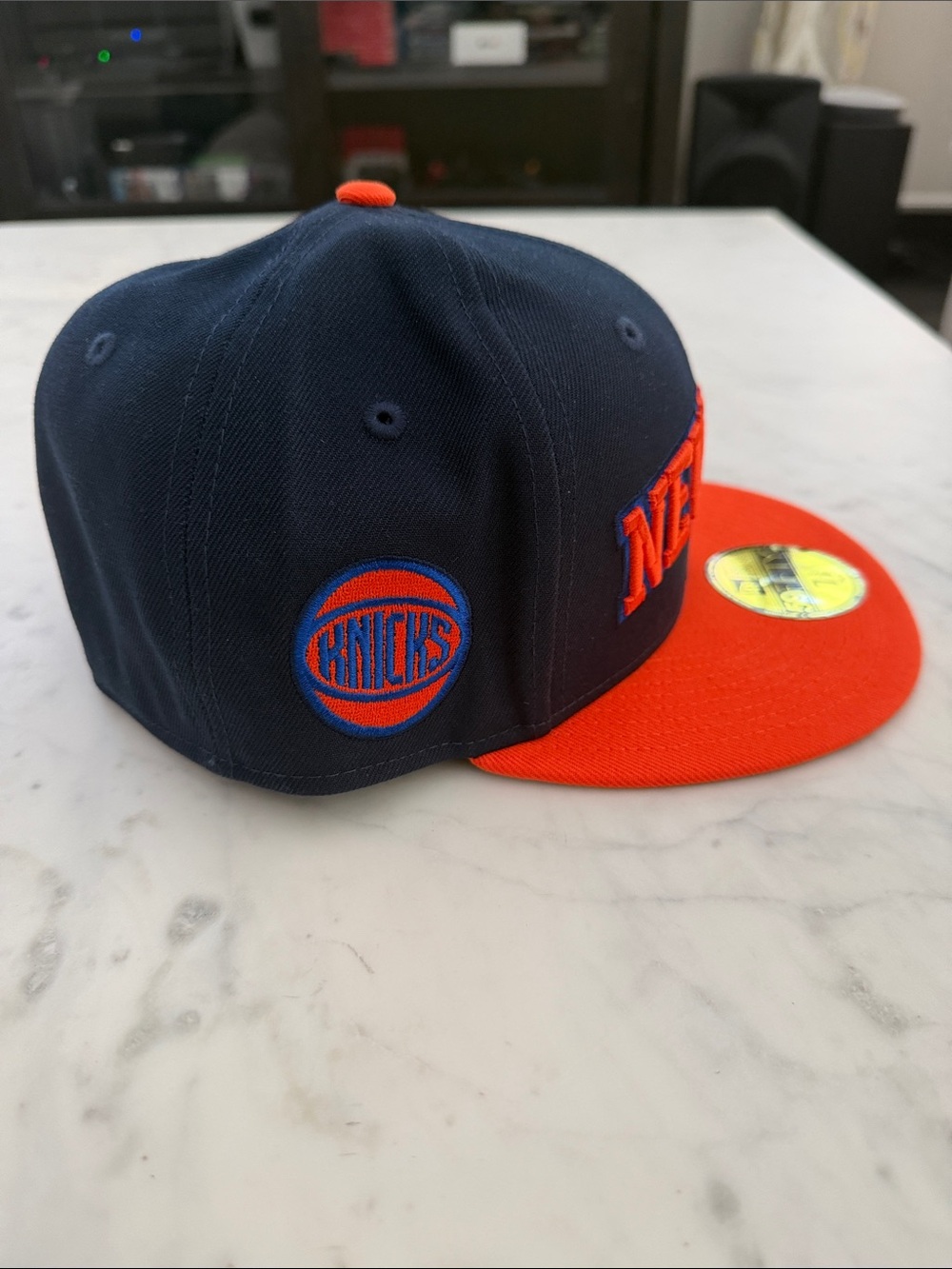 New Era Kids New York Navy and Orange fitted 7 3/8 - Picture 2 of 6